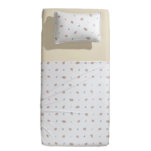 JOGO DE CAMA SIMPLES MUNDO KIDS MALHA