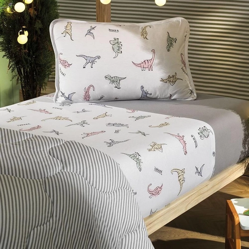 JOGO DE CAMA SIMPLES MUNDO KIDS MALHA