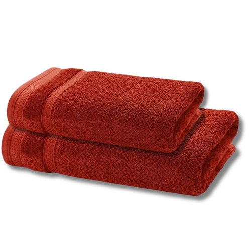 JOGO DE TOALHA 2 PECAS  MARROCOS LISO TELHA