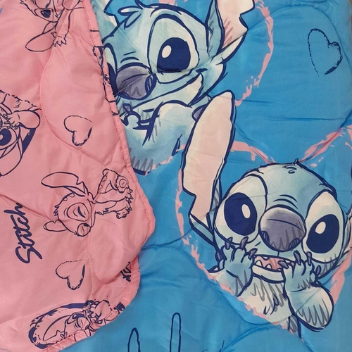 EDREDOM DUPLA FACE MICROFIBRA ESTAMPADO STITCH