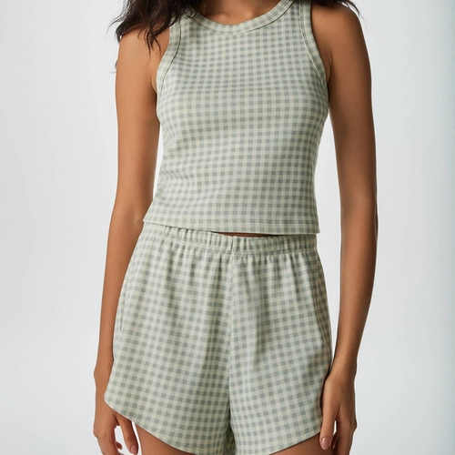 PIJAMA CURTO FEMININO ESTAMPADO EM RIBANA 7CTY