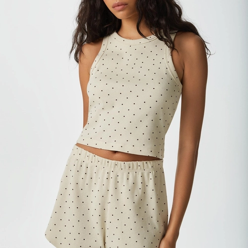 PIJAMA CURTO FEMININO ESTAMPADO EM RIBANA 7CTY