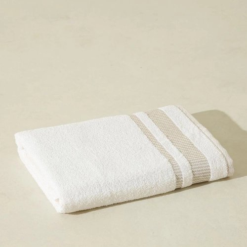 JOGO DE TOALHA 4 PECAS  TOALHA PRINCESS CHEVRON BRANCO