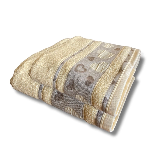 JOGO DE TOALHA 2 PECAS JACQUARD HONEY BAUNILHA