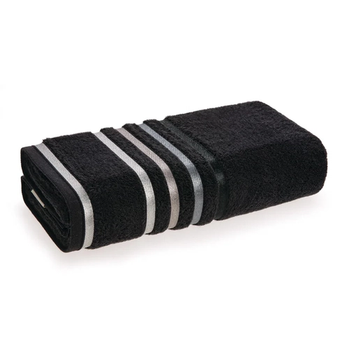 JOGO DE TOALHA LUMINA COM 2 PEÇAS PRETO/CINZA