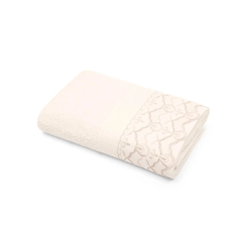 JOGO DE TOALHA MELODY COM RENDA ELEN COM 2 PEÇAS MARFIM