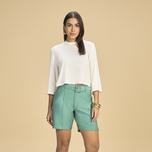 BERMUDA FEM MEIA COXA COMFORT COLLOR