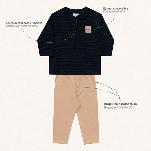 CONJUNTO CAMISETA E CALCA EM MALHA 100%ALGODAO MASCULINO 10.25.01058