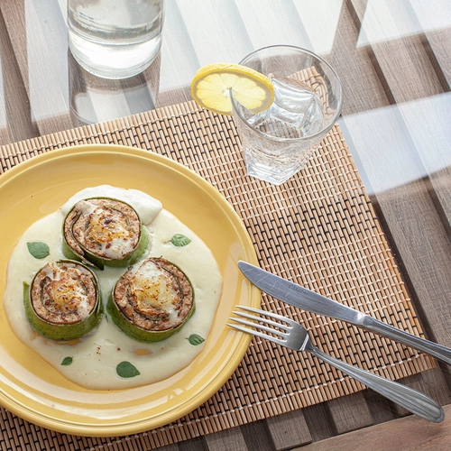 KIT JOGO AMERICANO BAMBU UNICOLOR 4 PECAS