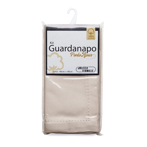 KIT GUARDANAPO COM PONTO AJOUR 100% ALGODAO 2 PECAS