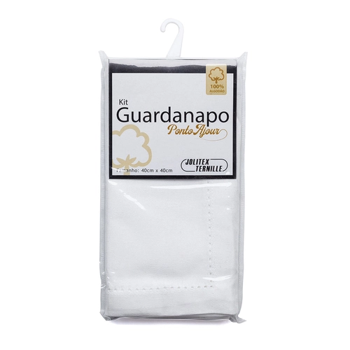 KIT GUARDANAPO COM PONTO AJOUR 100% ALGODAO 2 PECAS