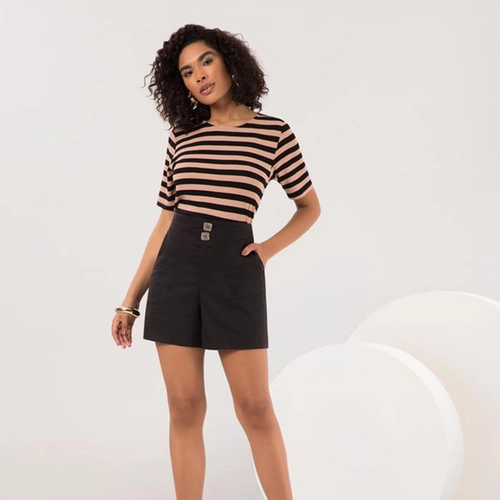 BLUSA MANGA CURTA MALHA CANELADO BOREAL C0132