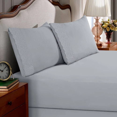 JOGO DE CAMA SIMPLES SONATA MICROFIBRA RENDA ALICE