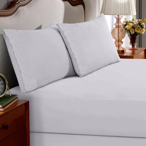 JOGO DE CAMA SIMPLES SONATA MICROFIBRA RENDA ALICE