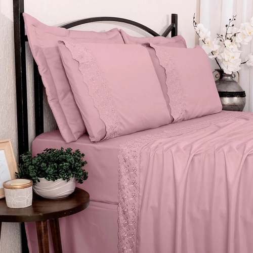 JOGO DE CAMA SIMPLES SONATA MICROFIBRA RENDA ALICE