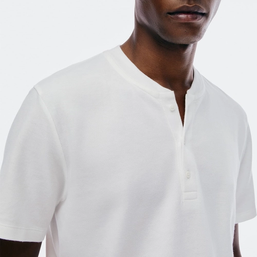 CAMISETA BASICA HENLEY MASCULINA TEXTURIZADA 4FXQ