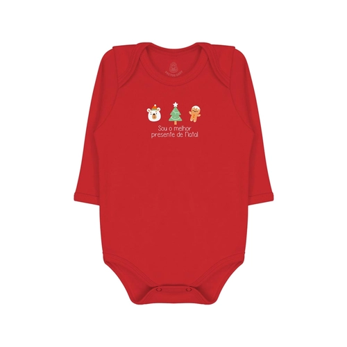 BODY MANGA LONGA UNISSEX PRESENTE DE NATAL