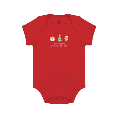 BODY MANGA CURTA UNISSEX PRESENTE DE NATAL