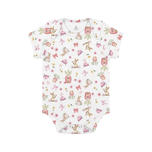 BODY MANGA CURTA FEMININO ESTAMPA DIGITAL COELHINHO