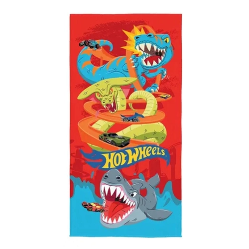 TOALHA AVELUDADA ESTAMPADA INFANTIL HOT WHEELS PISTA VILOES