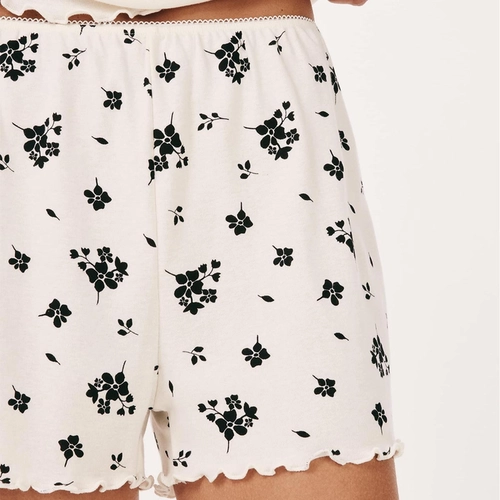 PIJAMA CURTO FEMININO ESTAMPADO COM FRUFRU 7CWQ