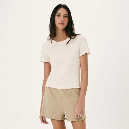 PIJAMA CURTO FEMININO ESTAMPADO COM FRUFRU 7CWQ