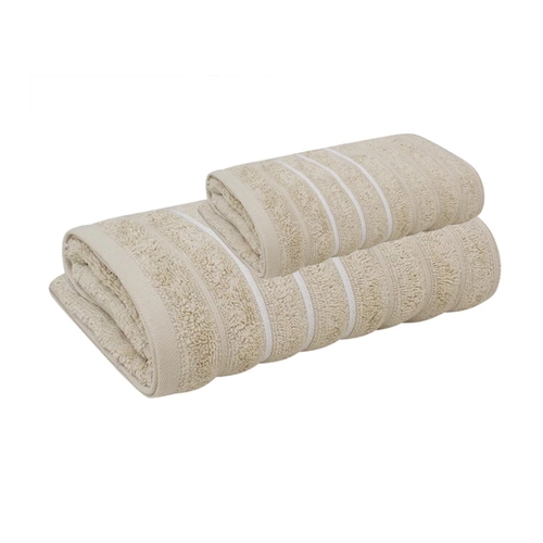 JOGO DE TOALHA 2 PEÇAS JACQUARD WAVE BEGE