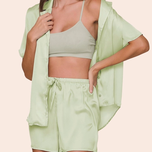 PIJAMA ABERTO SHORT FRESH MINT