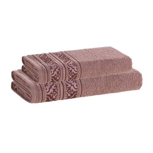 JOGO DE TOALHA 2 PEÇAS BRAGA ROSA VINTAGE