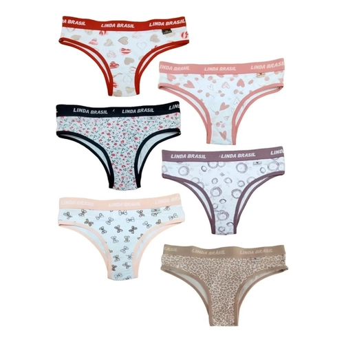 KIT 6 CALCINHAS LINDA BRASIL 2619
