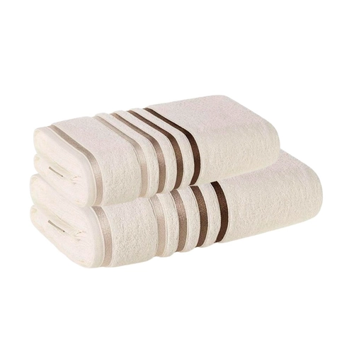 JOGO DE TOALHA BANHÃO LUMINA COM 2 PEÇAS IVORY/GREIGE