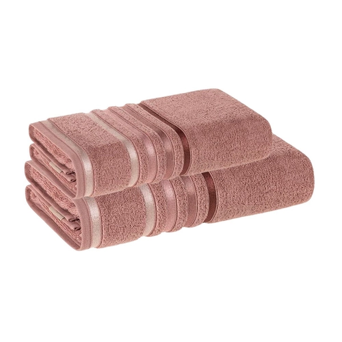 JOGO DE TOALHA BANHÃO LUMINA COM 2 PEÇAS ROSA VINTAGE/ROSA