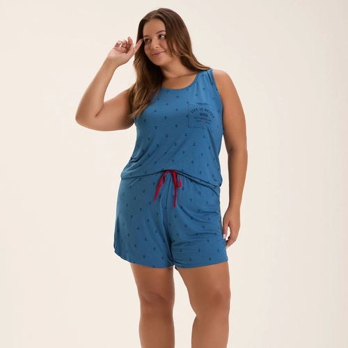 PIJAMA FEMININO REGATA COM SHORTS PLUS SIZE 2020085