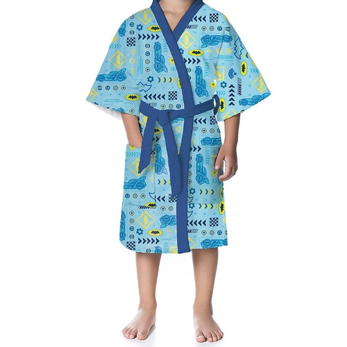 ROUPAO AVELUDADO INFANTIL QUIMONO ESTAMPADO BATWHEELS