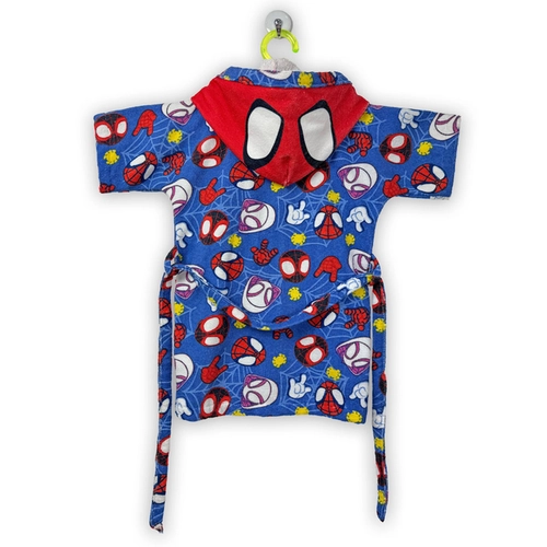 ROUPAO AVELUDADO INFANTIL QUIMONO ESTAMPADO COM CAPUZ SPIDEY