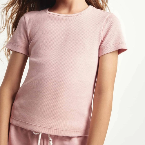 BLUSA MANGA CURTA INFANTIL MENINA EM RIBANA 5DZT