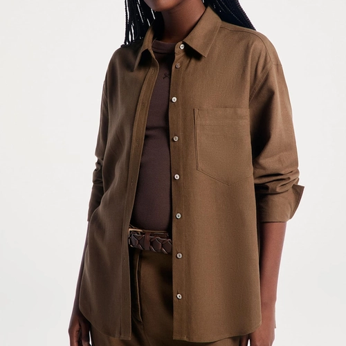 CAMISA FEMININA MANGA LONGA OVERSIZED K6BV