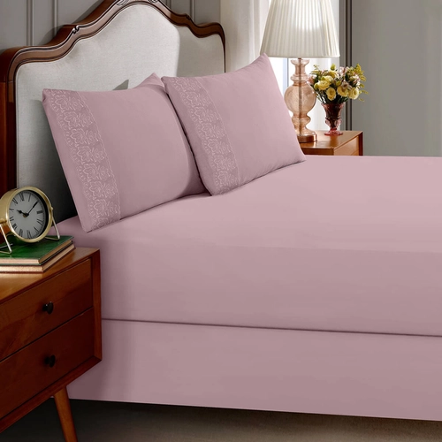 JOGO DE CAMA SIMPLES SONATA MICROFIBRA RENDA MILKA