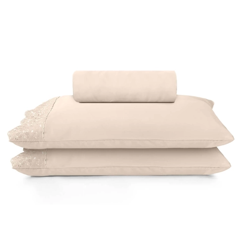 JOGO DE CAMA SIMPLES SONATA MICROFIBRA RENDA MILKA