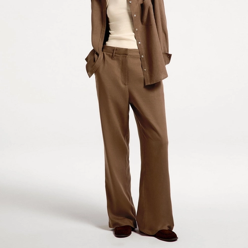 CALCA FEMININA RETA EM TECIDO RUSTICO K6BW