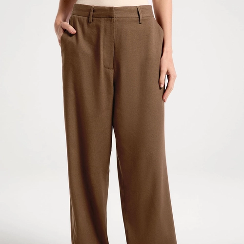 CALCA FEMININA RETA EM TECIDO RUSTICO K6BW