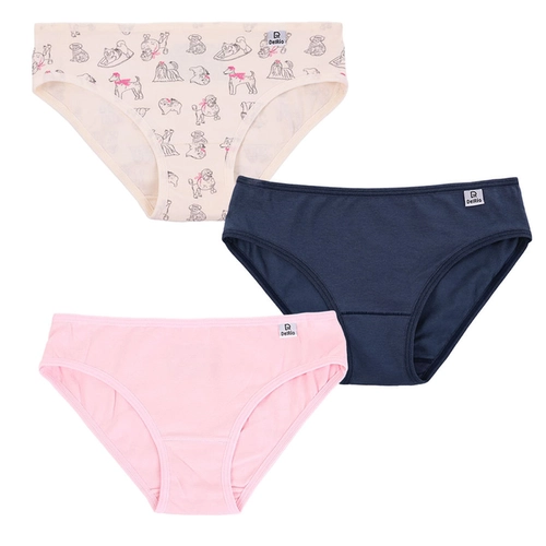 KIT CALCINHA BIQUINI INFANTIL COTTON 3 PECAS