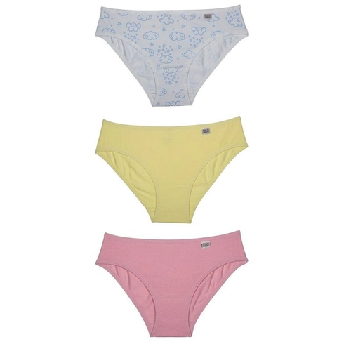 KIT CALCINHA BIQUINI INFANTIL COTTON 3 PECAS