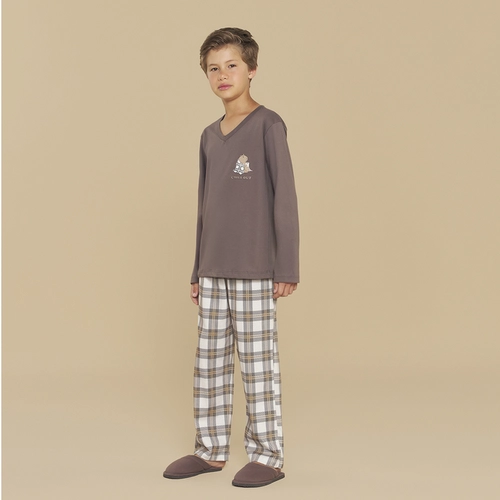 PIJAMA LONGO MASCULINO INFANTIL XADREZ