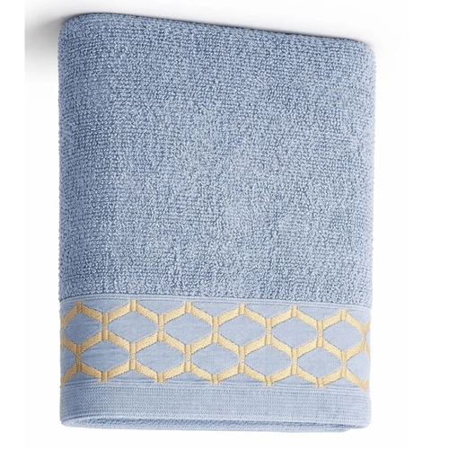 JOGO DE TOALHA 4 PEÇAS TOALHA JAQUES JACQUARD AZUL ARTICO