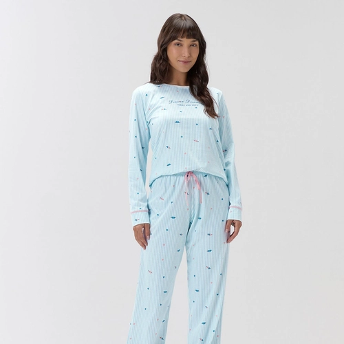 PIJAMA FEMININO MANGA LONGA COM CALÇA 2011240