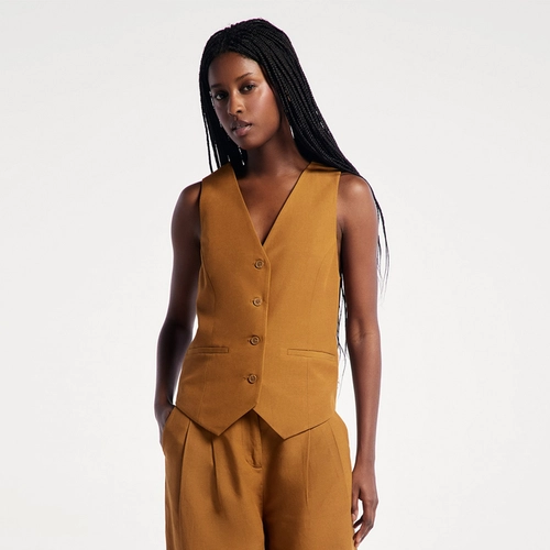 COLETE FEMININO DECOTE V COM LINHO K6NG