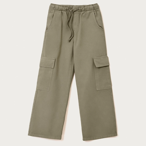 CALCA INFANTIL MENINA BOLSO CARGO EM SARJA C5N3