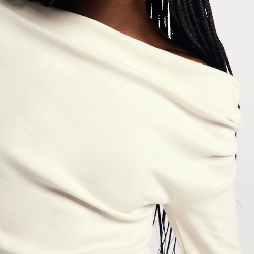 BLUSA FEMININA MANGA LONGA ASSIMETRICA EM MALHA PREMIUM 4H8N