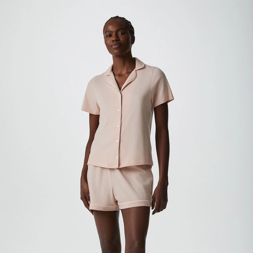 PIJAMA CURTO FEMININO COM BOTES 7CYG